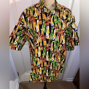 Beer Bottle Button Down Dress Shirt